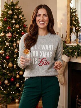 PRE-LOVED Women's Medium Christmas New Look Knit Sweater Size Small